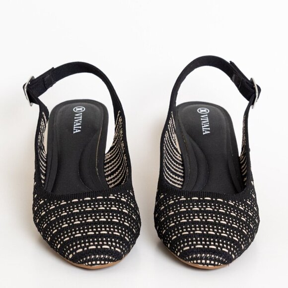 Almond-Toe Tamia Slingback Wedge Pro Black Crochet - Picture 7 of 16